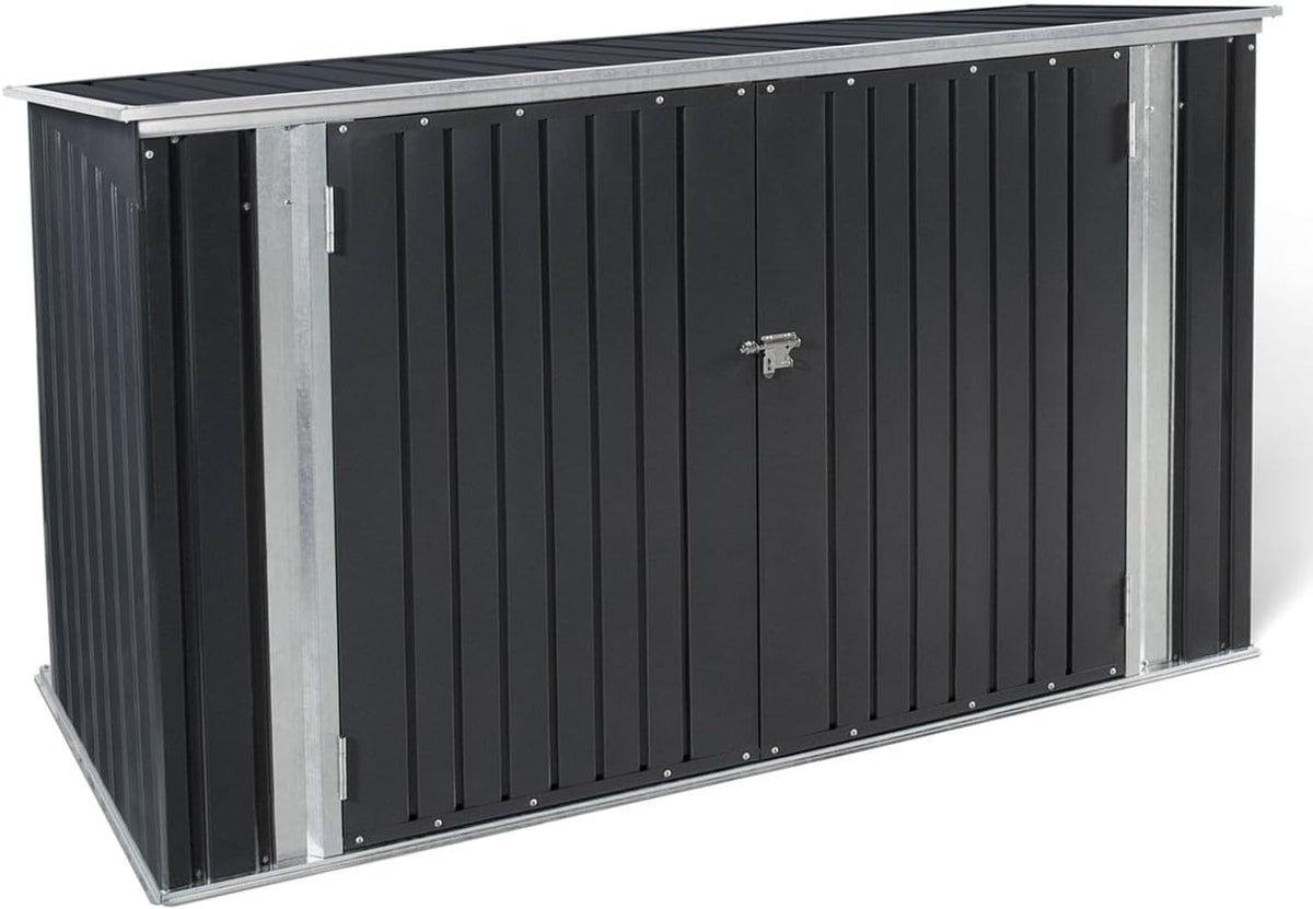 IDMarket Abris de jardin, Noir/Gris – Abri de Jardin en métal verrouillable Multi-Rangement pour Stockage vélos