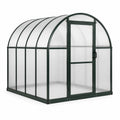 Serre de jardin en polycarbonate transparent à structure verte et toit arqué, 190 x 190 x 195 cm
