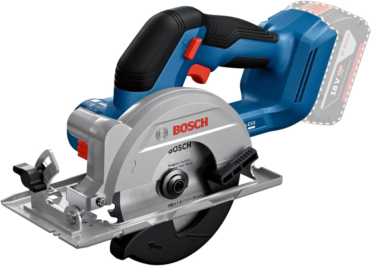 scie circulaire Bosch Professional – 18 V | 140 mm, Bleu/Noir/Argent – System Sans-Fil GKS -51 (moteur sans charbon