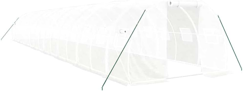 Serres tunnel Tomostar | 16 x 3 x 2 m (L x l x H), 48 m – 16x3x2 m | PE (polyéthylène), acier galvanisé – blanc | Serre de Jardin Tunnel