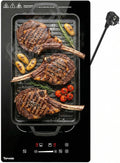 table de cuisson TOPWISH – plaque de cuisson | 30 cm, 3500 W – Noir | Plaque Induction 2 Feux, plaque à induction zones flexibles – encastrable