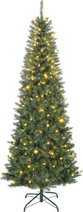 Sapins HOMCOM | 210 cm, Vert – Sapin de Noël Artificiel | Arbre de Noël Fin avec 350 lumières Blanches Chaudes et Multicolores
