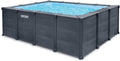 Structures pour piscines Intex – 1,24 m | Gris/Bleu, 26396GN - Kit Piscine Tubulaire rectangulaire Graphite (L) 4