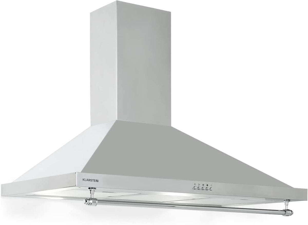 KLARSTEIN hotte aspirante, 90 x 28 x 50 cm (LxHxP) – 90 cm | 591.5 m, Argent – Silencieuse | Hotte de Cuisine