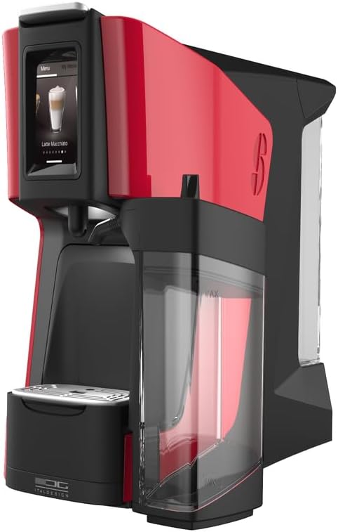 ESSSE CAFFÈ machine à café, cafetière – Rouge/Noir | S20.Latte pour Espresso et Cappuccino - avec affichage - couleur rouge