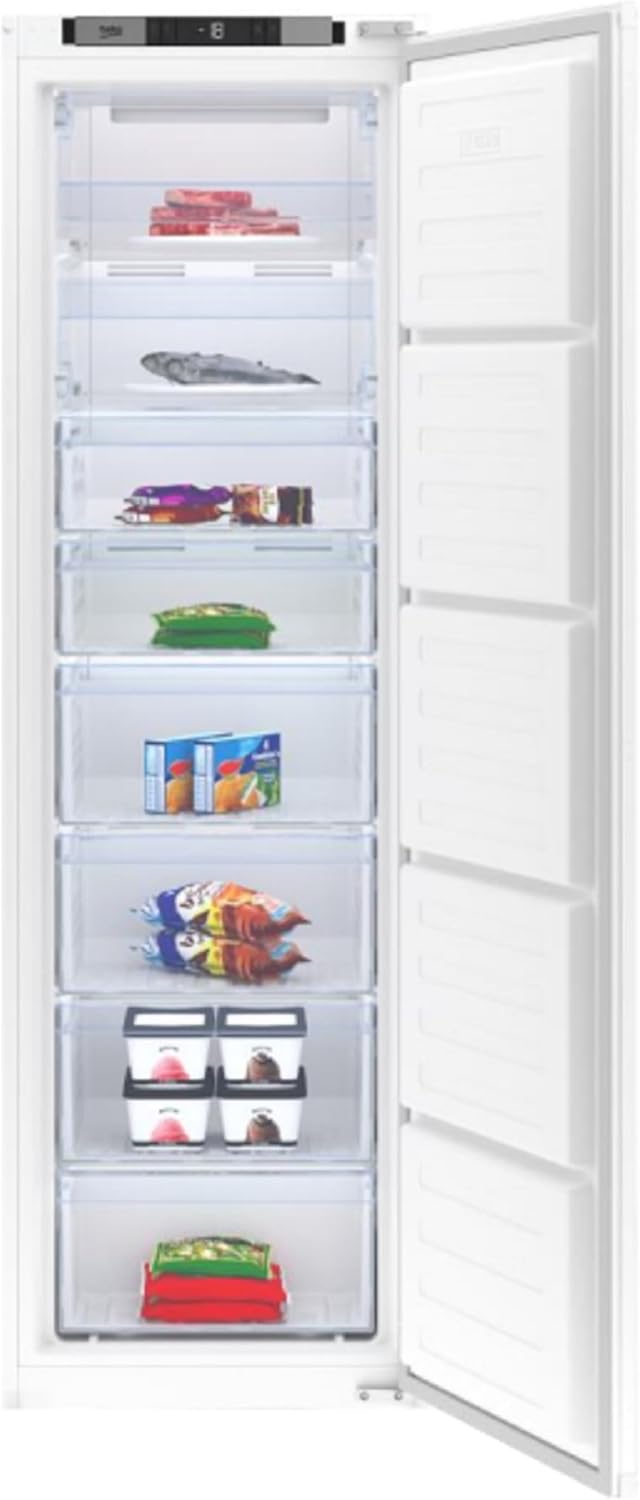 armoire Beko, 220 L – Blanc | Congélateur encastrable BFNA247E40SN, No frost – 8 compartiments