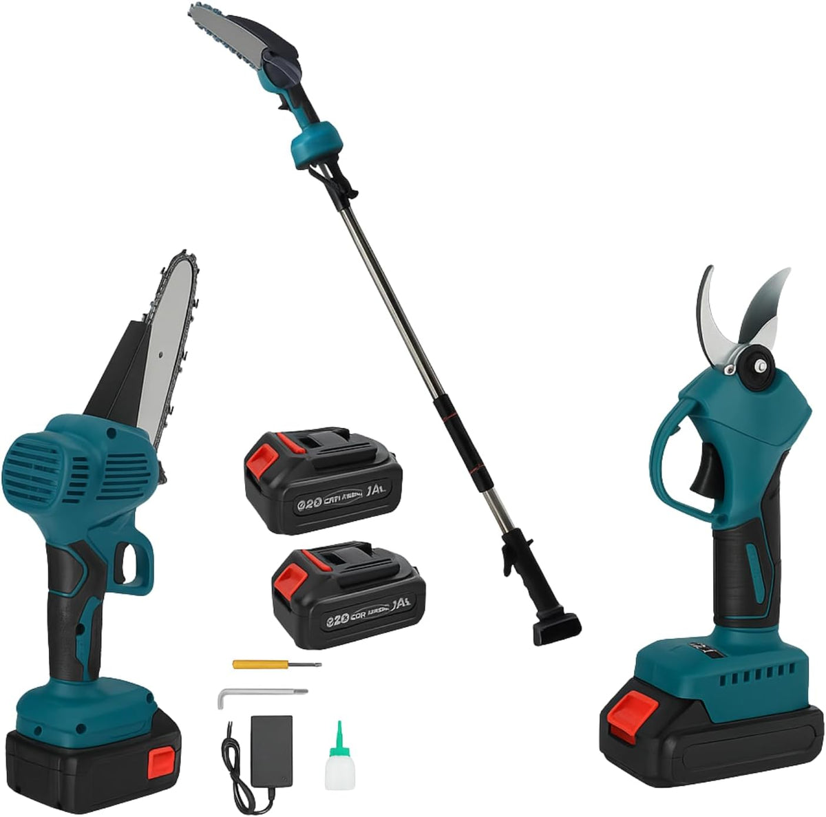 DE ROSA SHOP tronçonneuse, 248 cm – Bleu/Noir | Elaguese sur Perche avec Ciseaux de Taille à Batterie et Electriques