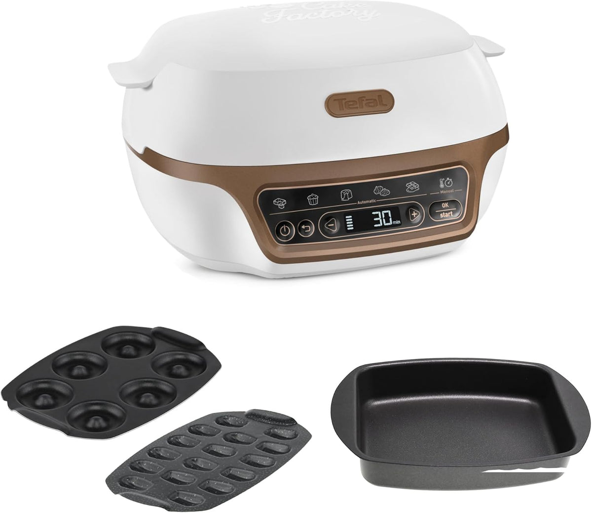 Tefal Électroménager spécialisé, Blanc/Bronze/Noir – Cake Factory | Four à gâteaux intelligent, 5 programmes auto + mode manuel