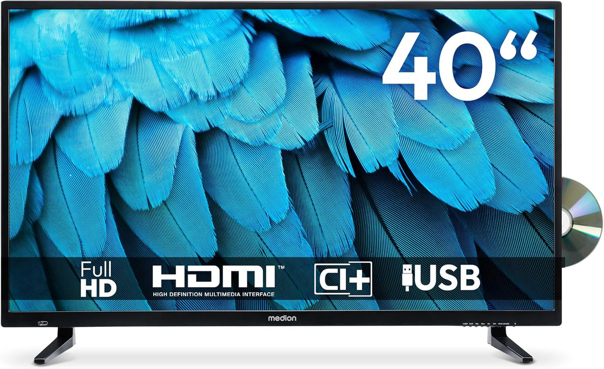 téléviseur MEDION | TV, 100,3 cm – 40 Pouces | Noir, Full HD ( ) (Lecteur intégré – Triple Tuner DVB-T2 DVB-C DVB-S2