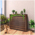 Cache cache climatiseur, climatiseur – 81 x 32 x 70 cm | Brun, climatiseur extérieur en Bois Massif avec Grille d'intimité