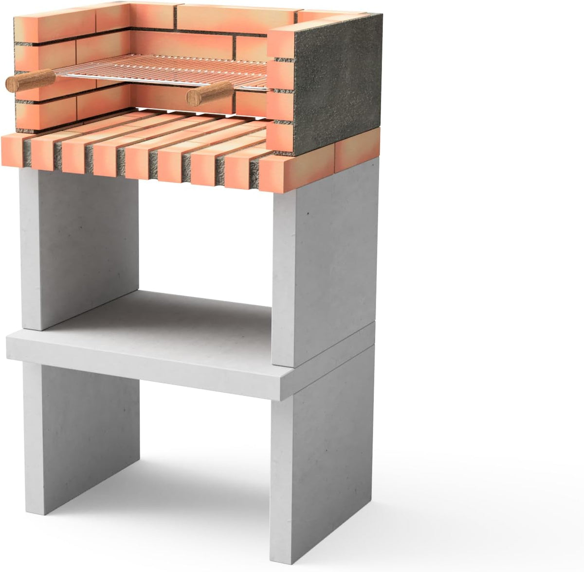 barbecue à charbon MAESTRO FERRETERO – 62 x 46 x 107 cm | Gris/Orange, Orange - ) REF: M00045 - Cuisine extérieure compacte pour jardin ou patio