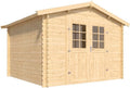 Abris de jardin CERLAND | 310×302 cm, 28 mm – 298 cm | Bois Clair, Abri de Jardin en Bois - Pin sylvestre - Double Porte Large