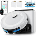 robot aspirateur Lefant | Blanc/Noir, M2 Plus Aspirateur Robot Laveur avec Station – Vidange Automatique | Navigation avec Cartographie