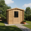 Gardy Shelter Abris de jardin, 4 m – 2 m | Marron, Abri de Jardin Bois Massif Traité ² – Rangement Extérieur avec Serrure