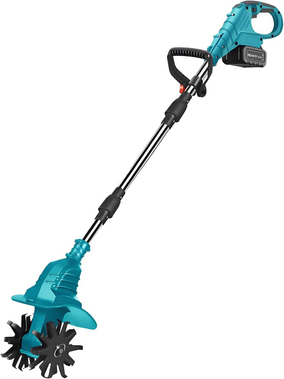 LwiftGal motoculteur, 140 cm x 28 cm – 21 V | 25 Cm, Bleu/Noir – éLectrique Sans Fil | Portable, PoignéE Amovible