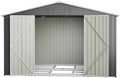 Abris de jardin dowowdo – 229 x 111 x 182 cm | Gris, Abri compact avec base en métal ( ) – Résistant aux intempéries et verrouillable