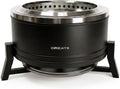 braséro CREATE | 12 kW, Noir/Argent – cendrier inférieur | double système de flux d'air