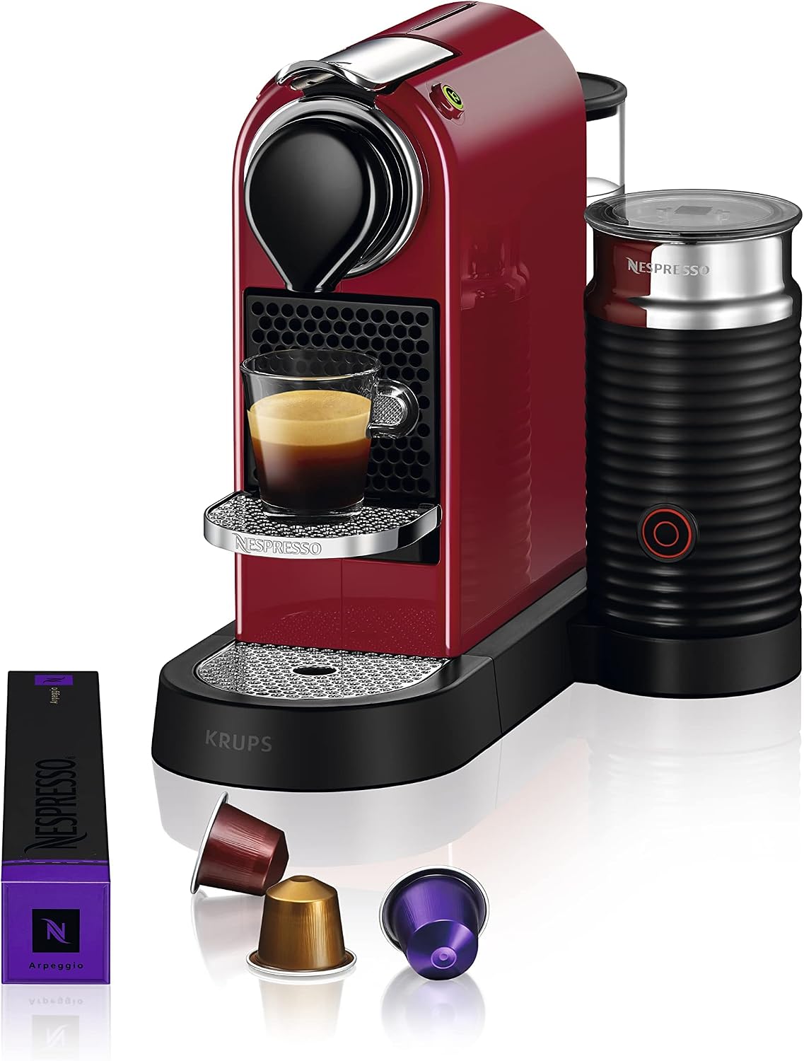machine à café Krups – cafetière | Rouge/Noir, Nespresso XN7615 Machine à expresso