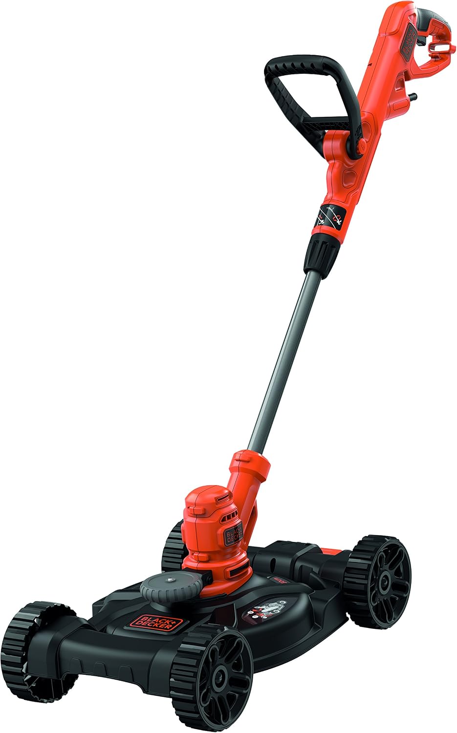 BLACK+DECKER débroussailleuse, 550 W – 30 cm | 60 mm, Noir/Orange – Outil 3-en-1 Filaire: Coupe-Bordures | Dresse-Bordures et Tondeuse