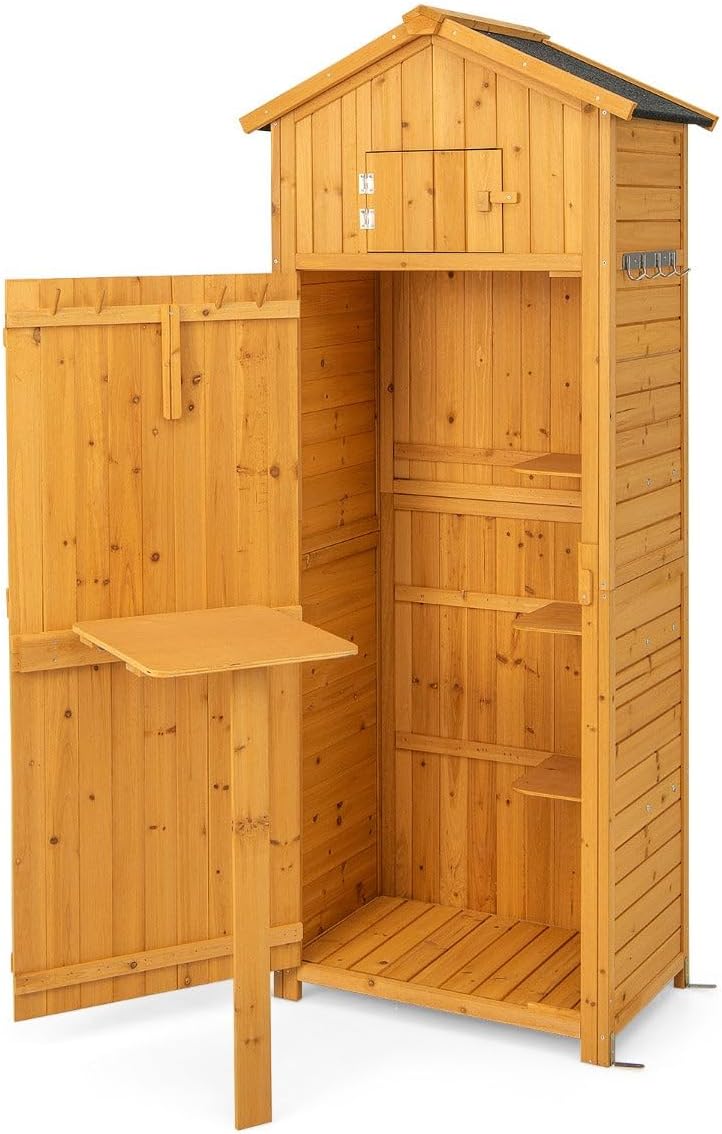 Abris de jardin Helloshop26 | 75 x 50 x 180,5 cm, Naturel