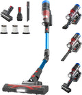 aspirateur balai sans fil monmecd – aspirateur sans fil | 250 W, Bleu/Noir/Rouge – 3 Vitesses | Autonomie 60min, Filtration HEPA x3