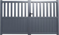 Vente Abris de jardin, Anthracite – Portail battant aluminium semi plein L321 x H148 cm TARNOS II