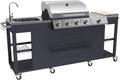 Happy Garden Cuisines d'extérieur, 17,2 kW – Noir/Acier Inoxydable | Cuisine d'extérieur Texas - 4+1 Brûleurs