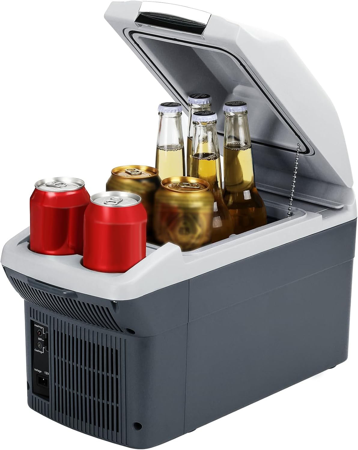 glacière JOYFRIGO – frigo | 9 litres, 12 V – Gris/Argent | Réfrigérateur portable de pour voiture, extérieur