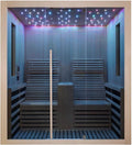 Sanotechnik équipement de sauna, Bois/Blanc/Noir – Cabine infrarouge sauna infrarouge Carbon 2 | 2 personnes