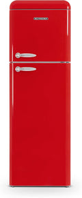 réfrigérateur Schneider – frigo | 39 db, 302 L – Rouge | SCDD309VR, 2 portes Vintage – (227+75) | Froid brassé, 3 clayettes verre