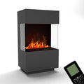 GLOW FIRE cheminée électrique, 55x96x40 cm – Gris | Cheminée sur Pied OGF 1 Mini à Vapeur d'eau - avec Flammes LED 3D réalistes