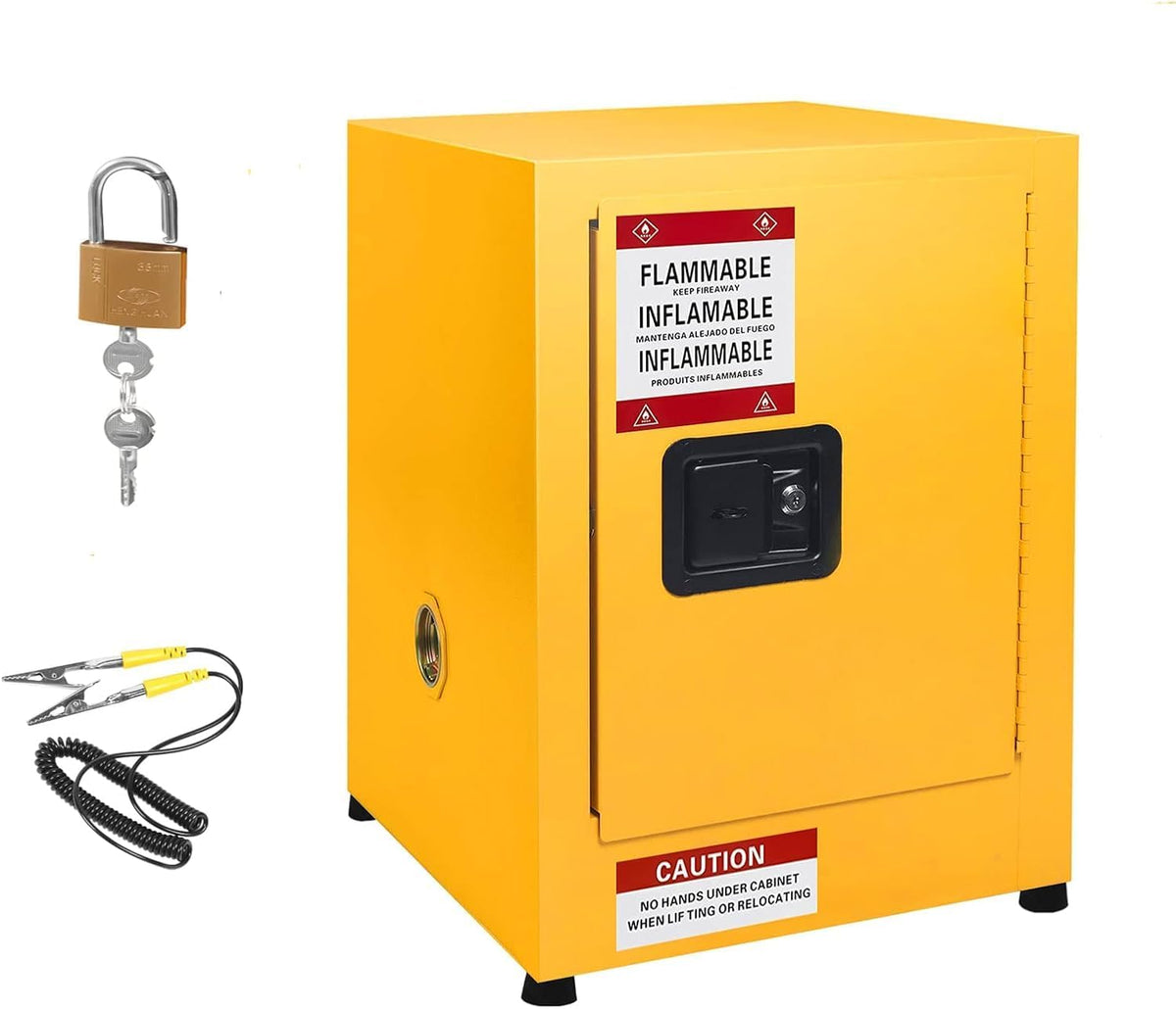 armoire Garvee – 43x43x56 cm | 60 L, Jaune – de Sécurité Anti-Feu | Galvanisé