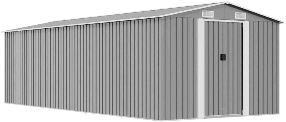 Abris de jardin Mokuyary | 257 x 580 x 181 cm, acier galvanisé – gris | outils de jardin