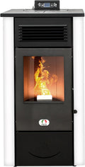 Radiateurs STUFE A PELLET ITALIA | 12 KW, 120 m – Noir/Blanc | Canada Canalisable 5 Étoiles