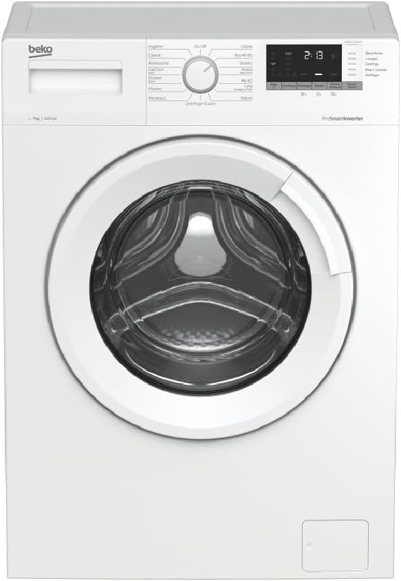 lave-linge Beko – 7 kg | 1200 tr/min, 60 x 49 – Blanc | WUX71232WI-IT - Machine à laver standard, 15 programmes