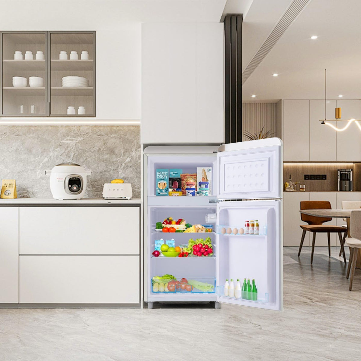 réfrigérateur Sweiko – frigo | 39 dB, 72 litres – 21 litres | Blanc, à double porte supérieure et inférieure – volume total