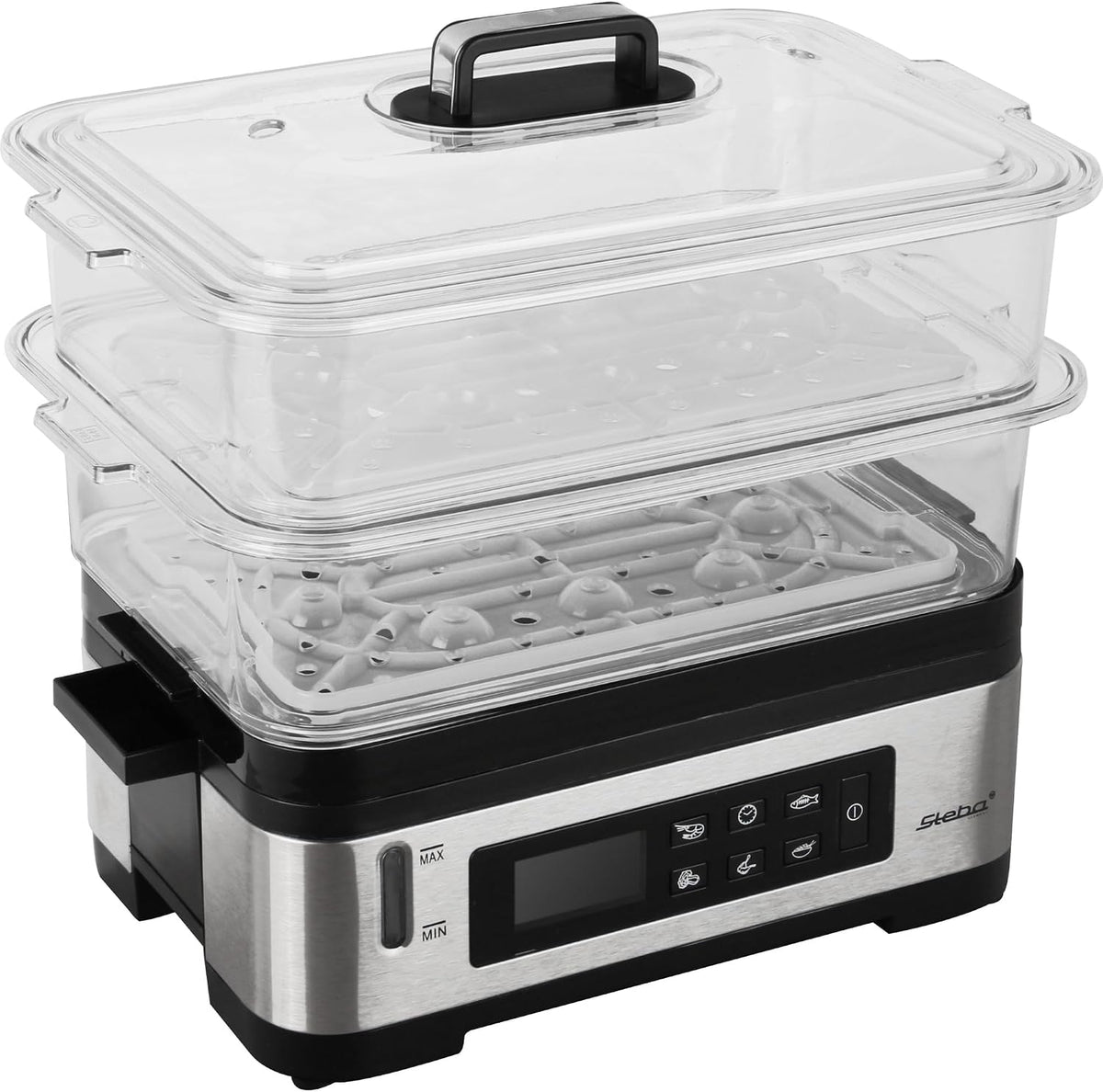 Cuiseurs vapeurs électriques Steba | Transparent/Argent/Noir, DG 2 Cuiseur vapeur