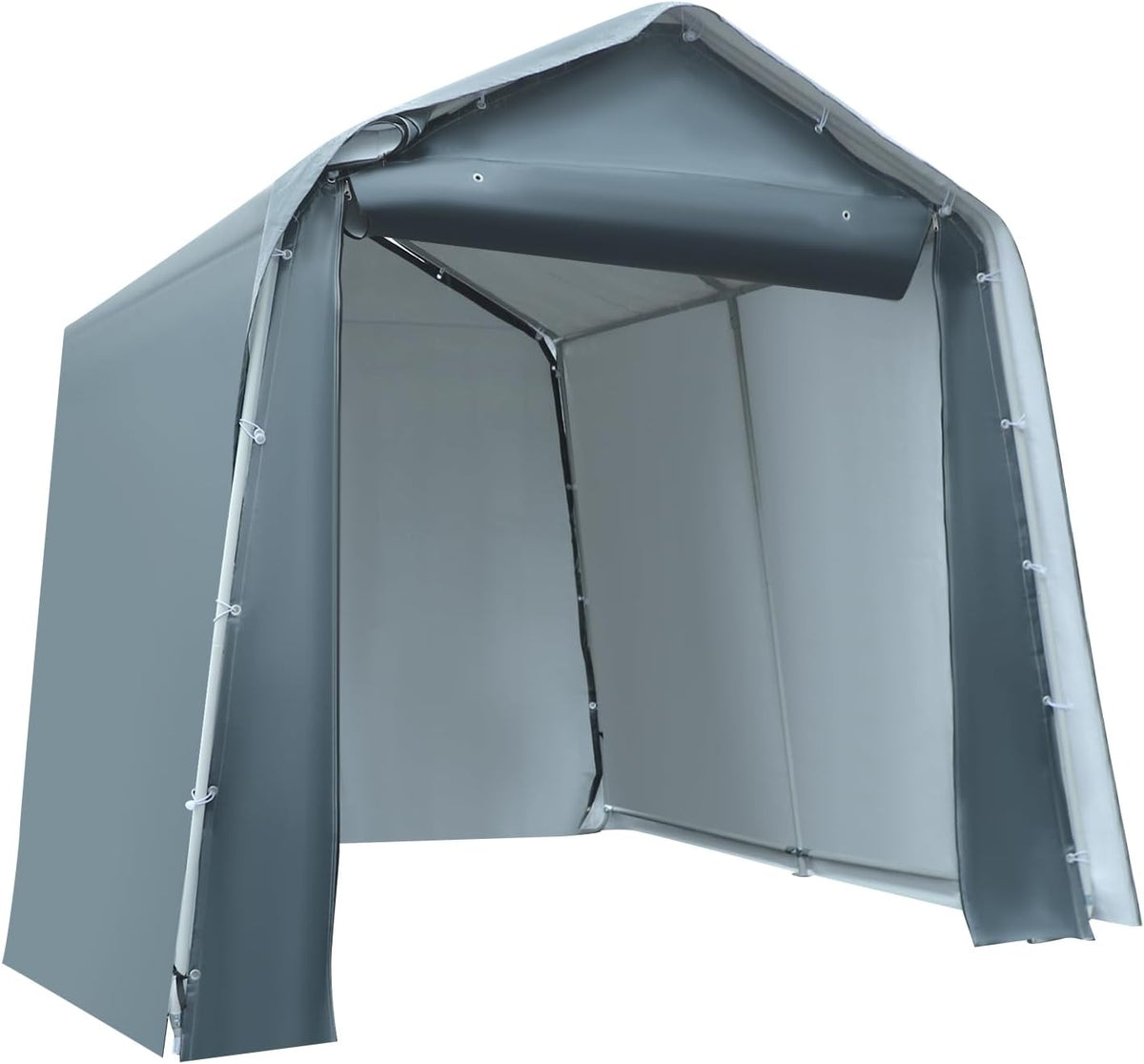 Abris de jardin PattenlLevi | 2,4 x 2,4 x 2,4 m, 5,7 m – 240 x 240 x 240 cm | 2000 mm, acier allié – polyéthylène | gris