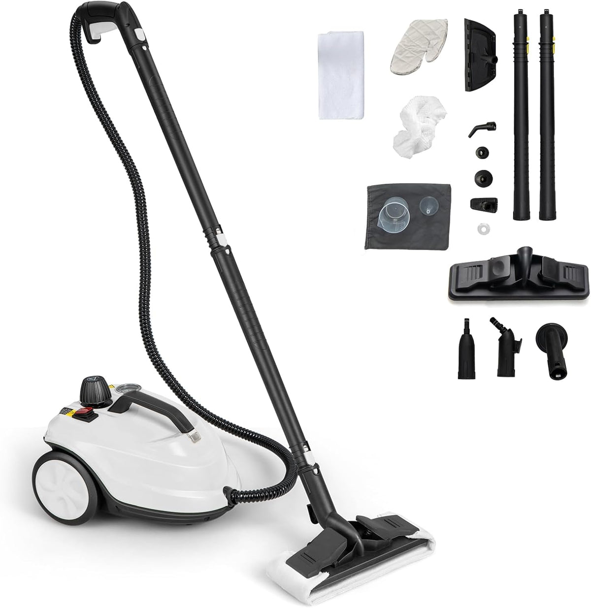 SOARS canapé, sofa – 2000 W | 5 Bar, 1,8 L – 108 M | Blanc/Noir, Nettoyeur Vapeur – Pression | Température: 160 ℃, Temps de Chauffe: 8 Min