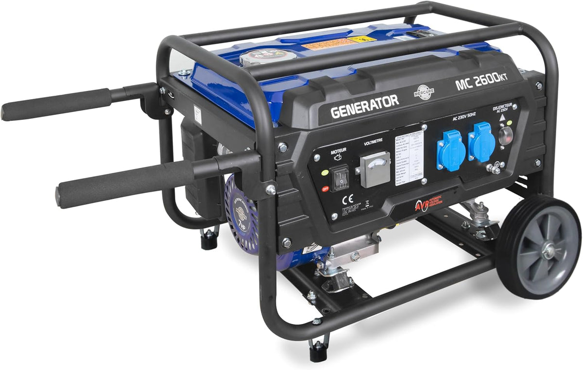 Mecafer groupe électrogène, Noir/Bleu – Mercure MC2600KT