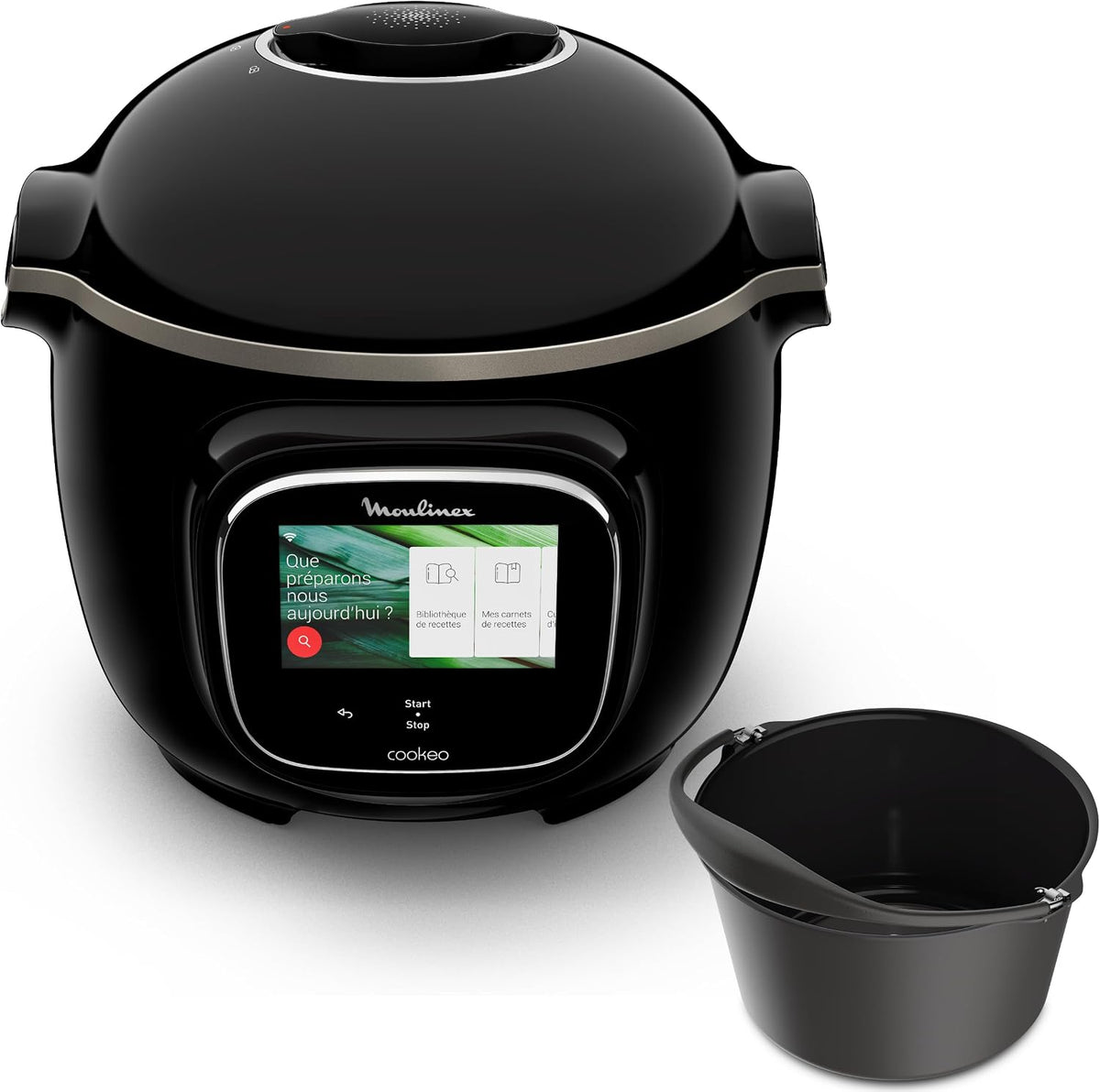 Moulinex Multicuiseurs, 18 cm – 6 L | Noir, Cookeo Touch Wifi Multicuiseur intelligent haute pression + moule à gâteaux