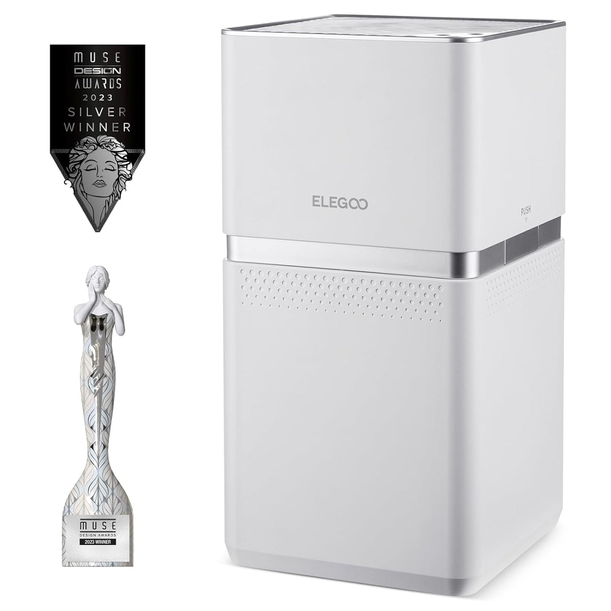 purificateur d'air ELEGOO | 210 mm, 247 mm – Blanc | Mars Mate, fonctionnement extrêmement silencieux – imprimante 3D Saturn 3 Ultra Resin