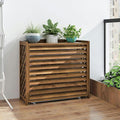 Cache cache climatiseur, climatiseur – Marron | climatiseur et clôture d'extérieur, Support en Bois pour climatiseur et -radiateur décoratif