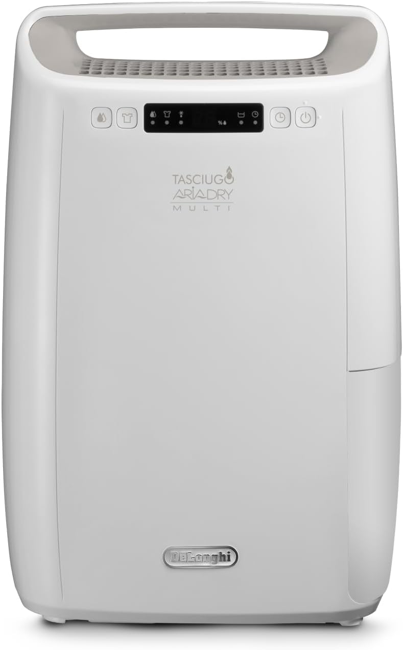 déshumidificateur De'Longhi – 14 L | Blanc, Tasciugo AriaDry Multi - Portable pour la Maison – Filtration à 3 Actions