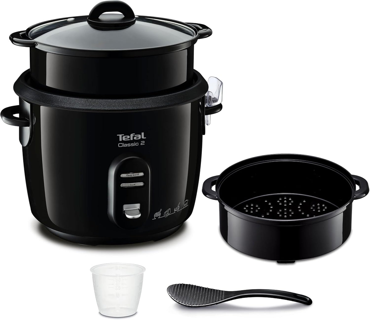 Cuiseurs à riz Tefal – 5 L | 1,5 kg, Noir – Classic 2 Cuiseur à riz | Automatique, Maintien au chaud – Sans surveillance