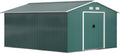 Outsunny Abris de jardin, 12,4 m – 340 x 386 x 200 cm | Vert/Gris, Abri de Jardin ² – abri de Jardin avec Toit à Une Pente