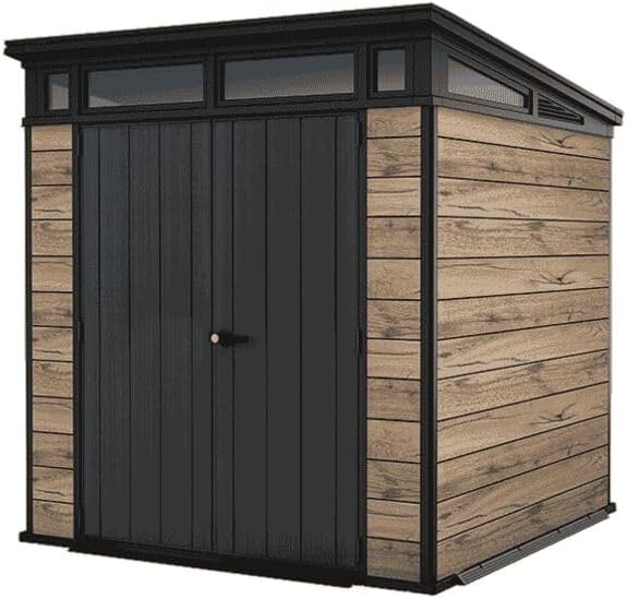Abris de jardin Keter – 214x218x226 cm | 4,5 m2, Noir/Marron – Abri de Jardin Signature 77 - Aspect Bois