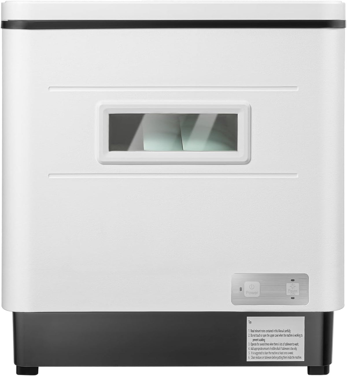 Lave-vaisselles portables Sengfwin | 60 L, 800 W – Blanc/Noir | Lave-Vaisselle De Table Mini Lave Vaisselle, Lavage + Désinfection + Stockage fonction