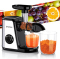 presse-agrumes Muchen | Noir/Argent, Extracteur de Jus Élite - à Froid pour Fruits et Légumes – Sans BPA | Double Tasse et Brosse
