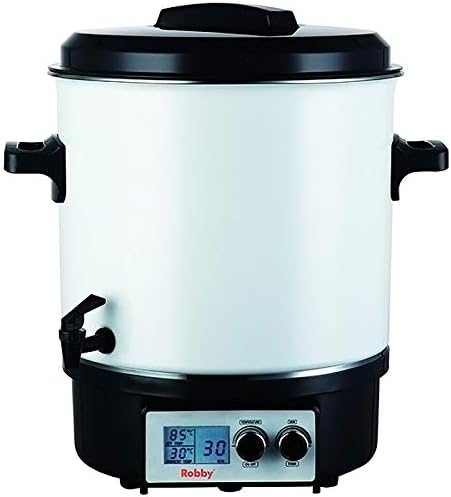 Électroménager spécialisé robby | stérilise 6 à 7 bocaux de 1 L en une seule fois, 27l – 1800w | Blanc/Noir